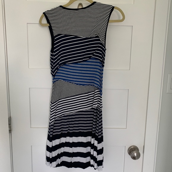 Bailey44 Blue, White Black Striped Column Dress S - Picture 2 of 4